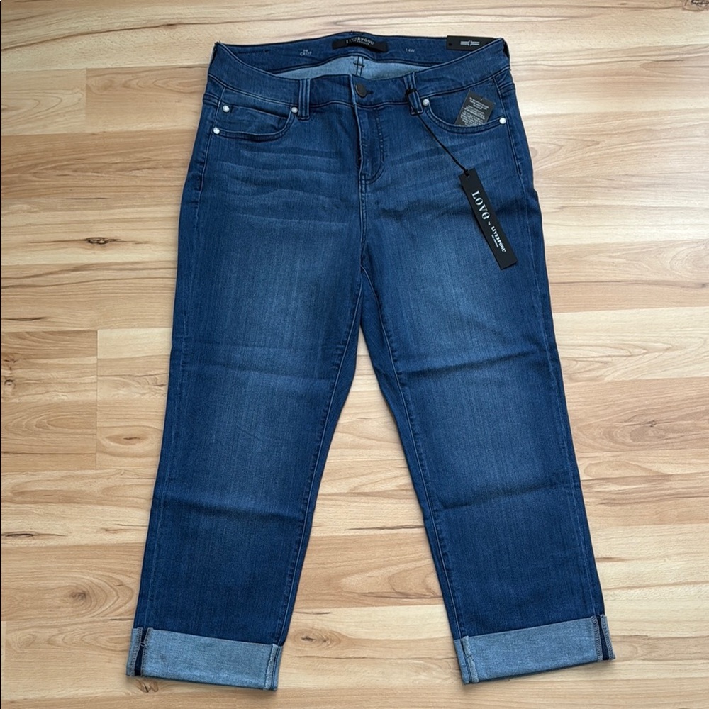 Liverpool Blue Ankle Cropped Jeans with Rolled Cuffs